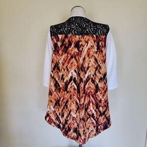 High low patterned lace top